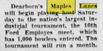 The Maples - Mar 13 1954 Article